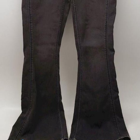 Women's Free People Black Flare Leg Jeans Size 30 - Picture 2 of 7